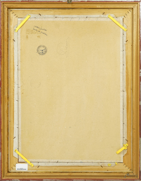 Ragazze che si vestono, olio su cartone, firmato e datato in basso a sinistra Gentilini [19]72, c...