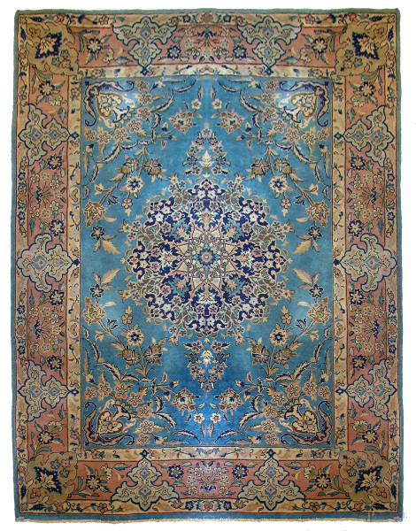 Tappeto persiano Kashan, cm 200x270, vecchia manifattura.