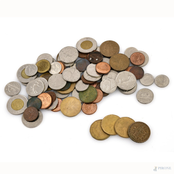Lotto di monete di vari stati, XX secolo, (segni di usura)