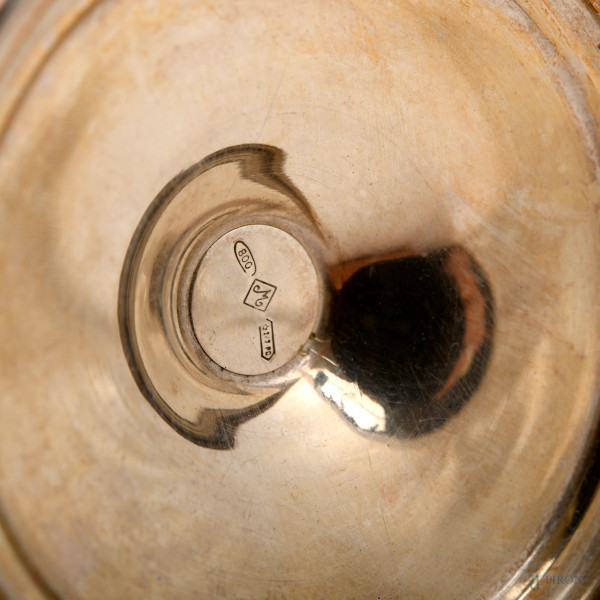 Lotto di 18 flut in argento e argento vermeil, altezza cm 20, peso totale gr. 2.050, Padova, XX s...