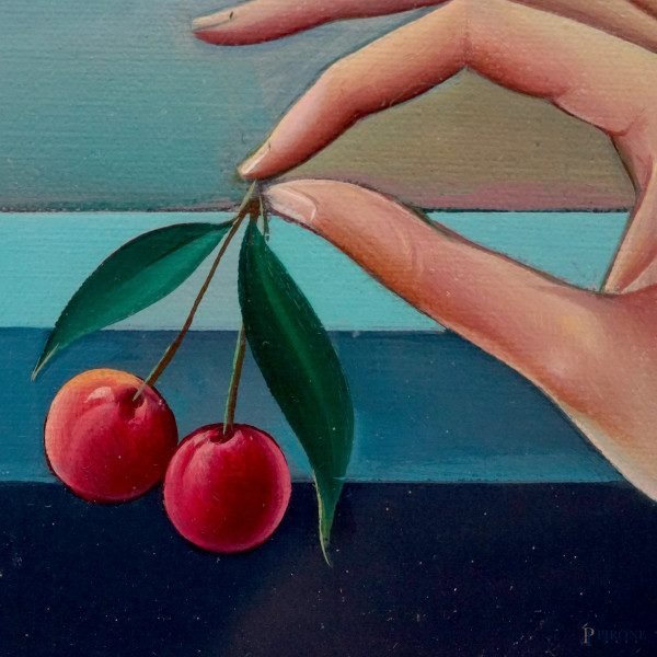 Nudo di donna, olio su tavola, cm 73,5x93, entro cornice