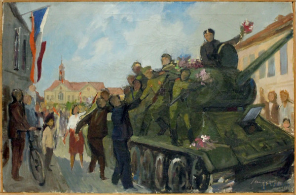 Kveten 1945, olio su tela, cm. 100x65, scuola Europa centrale 1975.