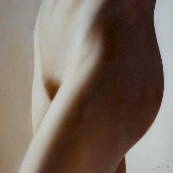 Nudo femminile, tecnica mista su tela, cm 90x60, entro cornice