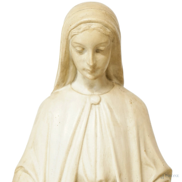 Immacolata Concezione, scultura in polvere di marmo, XX secolo, altezza cm 62,5, (difetti)