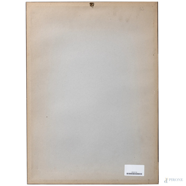 Diego Pettinelli (1897-1989), Contadini, xilografia, es. XIV/XX, foglio cm 50x40, firmata in bass...