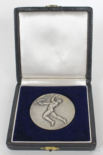 Medaglia in argento-Il Presidente della repubblica, diametro cm 5, gr 59,8, entro custodia originale