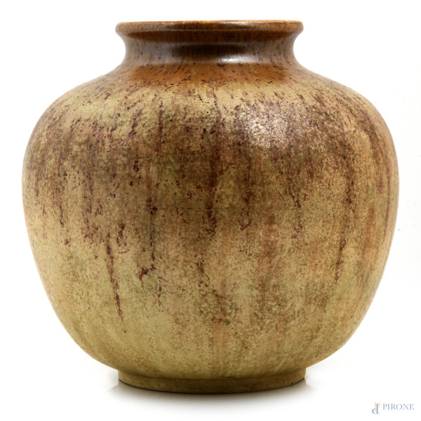 Vaso in ceramica, XX secolo, altezza cm 19,5, (segni di usura)