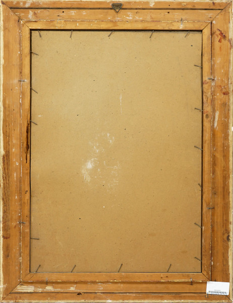 Nudo di donna di spalle, pastello su cartoncino, cm 61x42,5, firmato in basso a destra, entro cor...