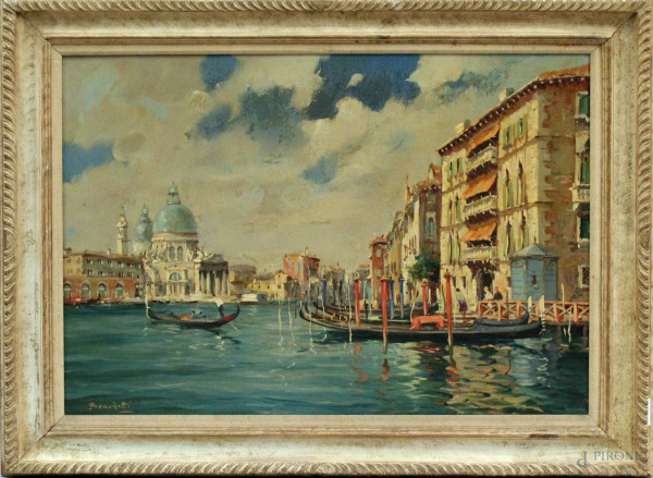 Scorcio di Venezia, olio su tela, cm 50x70, firmato, entro cornice.