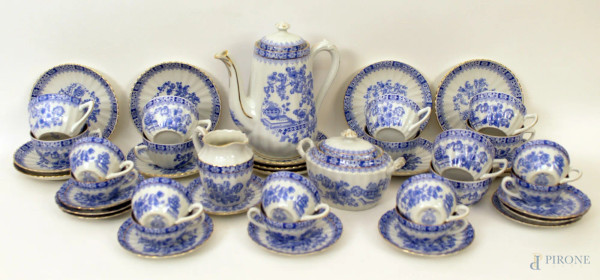 Servizio da t&#232; e caff&#232; incompleto a decoro blu orientale.