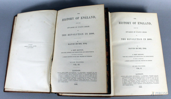 Lotto composto da sei volumi, History of England, Londra 1848.