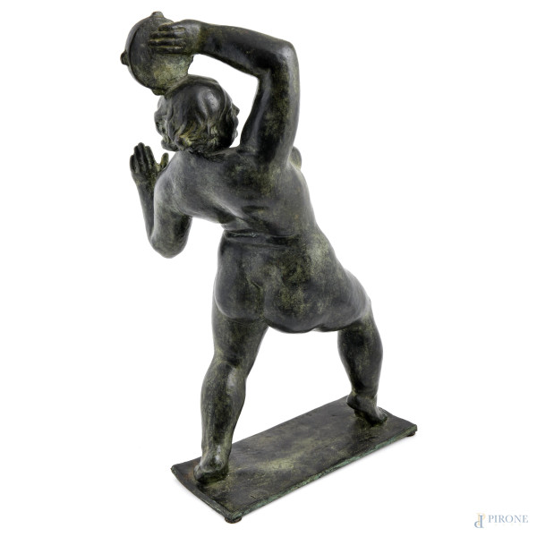 Alberto Bazzoni, Baccante, scultura in bronzo, altezza cm 61, firma e timbro della fonderia alla ...