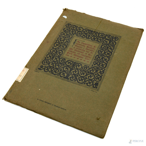 La Cappellina Espiatoria Bettiolo Angelo Osvaldo a memoria del figlio Umberto architetto ed estensore Prof. Giuseppe Torres, (segni di usura, tracce di umidità)