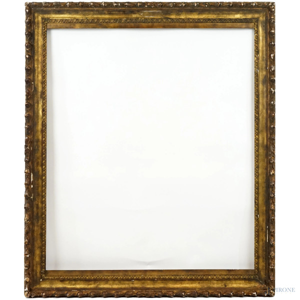 Cornice in legno intagliato e dorato, XIX secolo