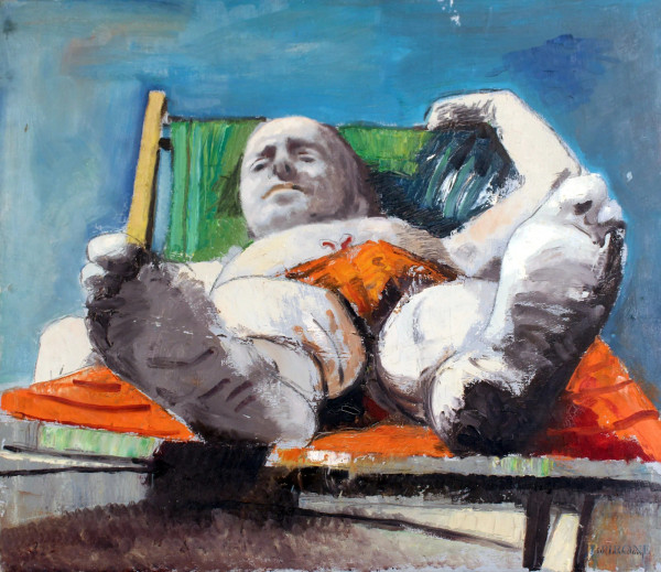 Sigfrido Oliva - Il riposo, olio su tela cm 60x70.