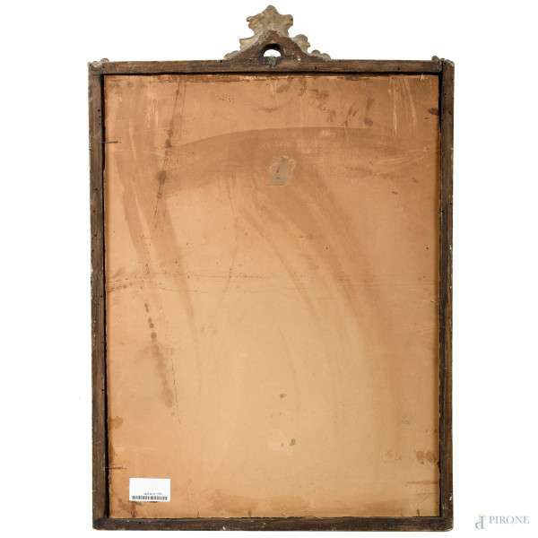 Coppia di dipinti raffiguranti popolane, acquarello su cartoncino, firmati, cm 61x46, entro corni...