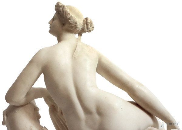 Arianna sulla pantera (da Johann Heinrich von Dannecker 1758-1842), marmo bianco, cm 61x50x20,5