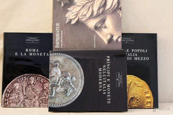 Lotto di libri su monete e banconote, volumi 4.