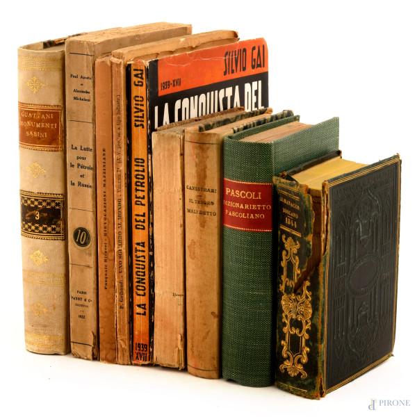 Lotto di nove libri di argomento vario