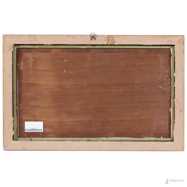 Giovanni Salviati (1881-1951), Paese montano, XX secolo, olio su tavoletta, cm 28x48, firmato in ...