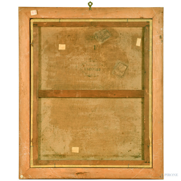 M. Lefevre, Autunno, olio su tela, cm 73x60 entro cornice, firmato e datato 1910 in basso