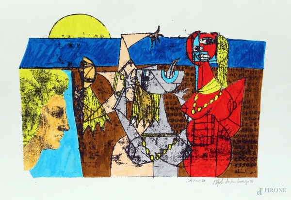 Paolo Da San Lorenzo - Lotto composto da due lito a colori e soggetti diversi, cm. 50x70.