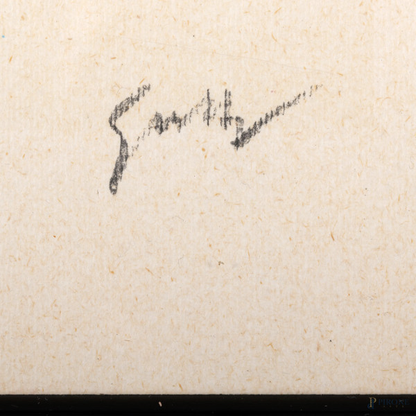 Lotto di 10 prove d'autore di Guttuso, cm 27x22, entro cornici