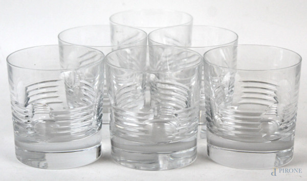 Sei bicchieri da whisky in cristallo Christofle, XX secolo