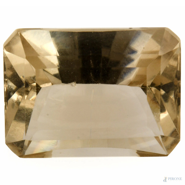 Quarzo fumè taglio smeraldo, Brasile, ct 15, VVS, mm 13,2x17,5x9