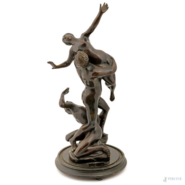 Ratto di Proserpina (da Giambologna, 1529-1608), XX secolo, bronzo su base lignea, altezza cm 63,...