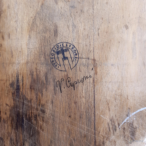 Vittorio Caproni (XX sec.) Ala d’Italia, aeropittura a tecnica mista su tavola, cm 51x15, firmato...