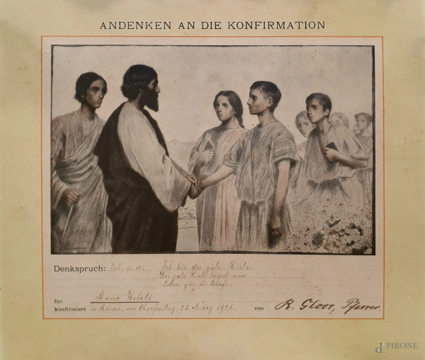 Antico documento tedesco manoscritto risalente al 1921