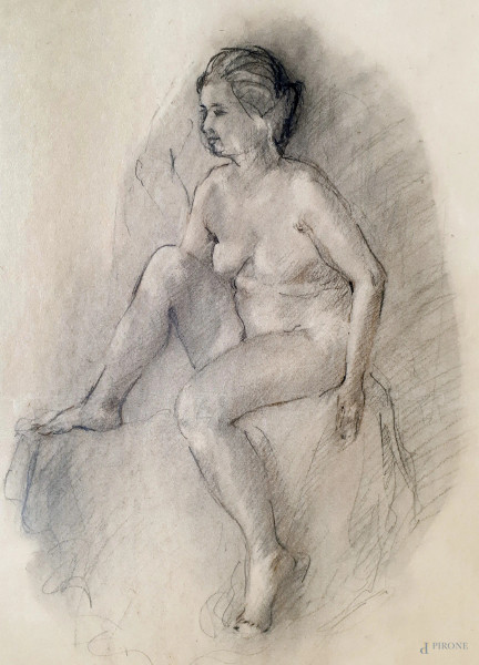 Maestro del Novecento, Nudo femminile, grafite su cartone, cm 59x44