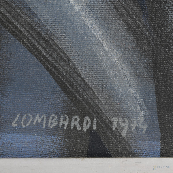 Ivo Lombardi, Fiori chiusi, acrilico su tela, cm 70x55, firmato e datato "1974" in basso a destra...