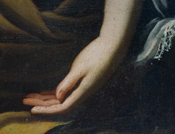 Scuola italiana del XVII secolo, Lucrezia, olio su tela, cm 135x96,5