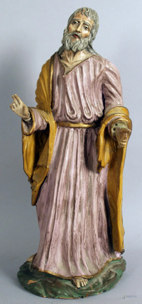 San Giuseppe, scultura in terracotta policroma, altezza 49 cm, XIX secolo, (difetti).