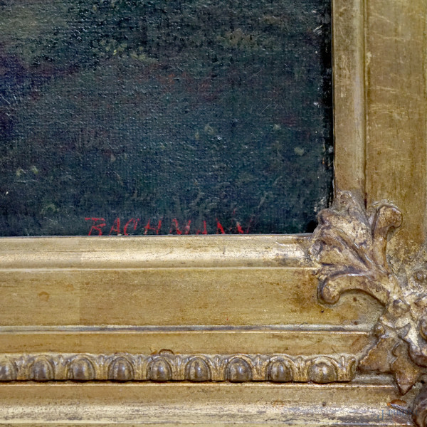 Minna Bachmann (att. Germania 1860-1887), lotto composto da quattro paesaggi, sec.XIX, olio su te...