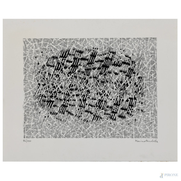 Marina Bindella, Composizione, cm 29x35, firmato in basso, es. 44/100