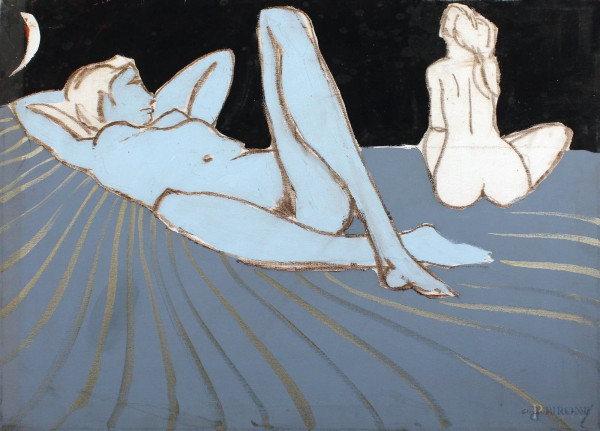 Giovanni  Antoci - Nudi, olio su tela, cm. 50x70.