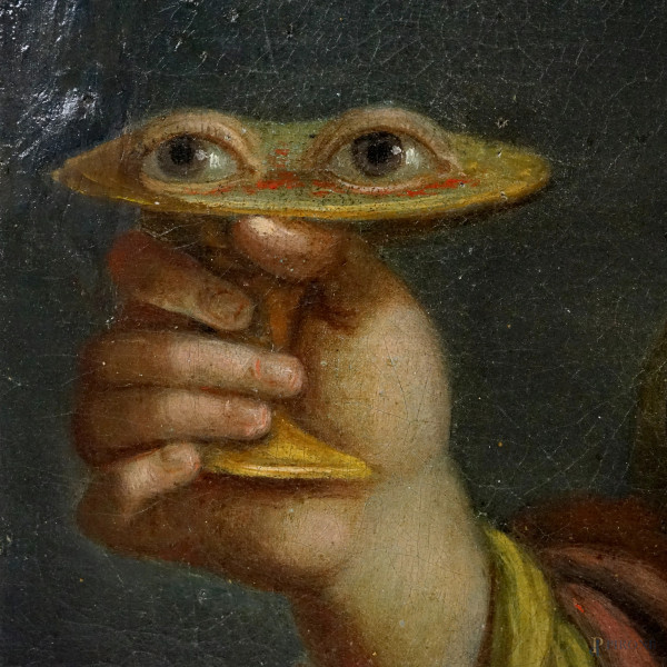 Scuola siciliana del XVIII secolo, Santa Lucia, olio su tela, cm 63,5x50,5