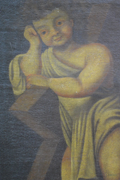 Fanciullo, dipinto dell’800 ad olio su tela 36x52 cm.
