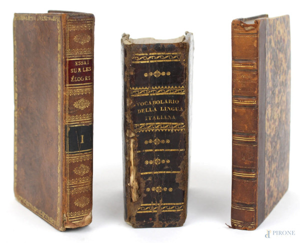 Lotto di tre volumi del XIX secolo