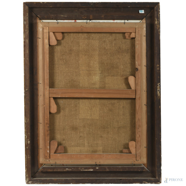 Maternità, XX secolo, copia da Giuseppe Mazzolini (1806-1876), olio su tela, cm 63x47,5, entro co...