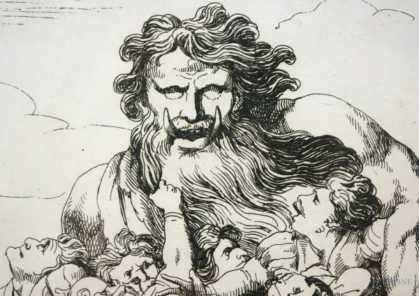 Lotto di due stampe da Bartolomeo Pinelli, cm 37,5x29, entro cornici, (difetti, macchie)