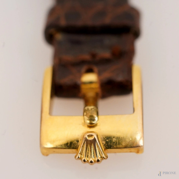 Orologio da donna, meccanica Rolex, con cassa placcata in oro, 26 mm, lunghezza cm 21,(difetti, m...
