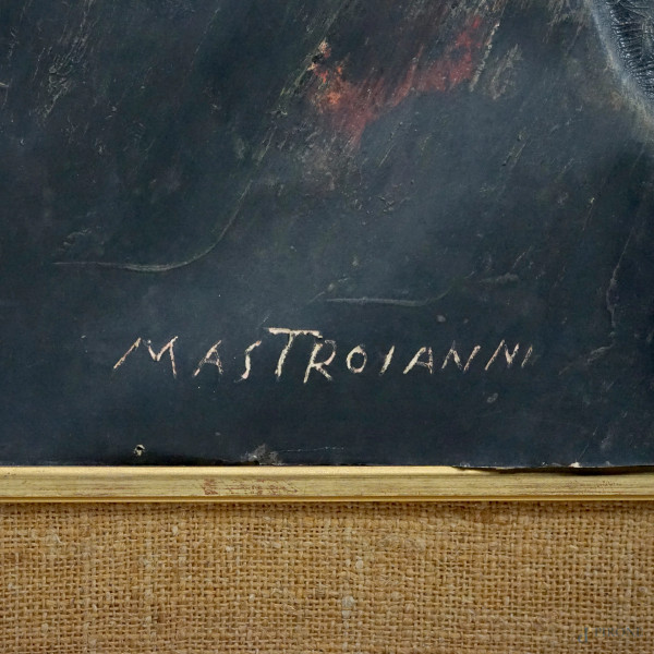 Umberto Mastroianni (Fontana Liri, 1910 – Marino, 1998), Senza titolo, tecnica mista su carta, cm...