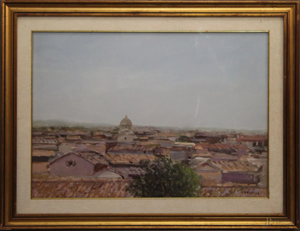 Tetti di Firenze, olio su tela, 50x70 cm, entro cornice