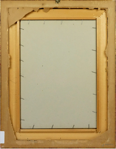 Fiori, olio su carta, cm h 49x33, firmato, entro cornice