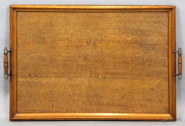 Vassoio in legno, cm 68x45, XX secolo