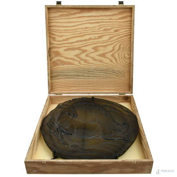 Ernst Fuchs x Rosenthal, Piatto dell'Anno Jahresteller in vetro, 1980, diametro cm 40